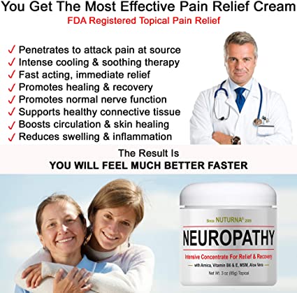 Neuropathy Nerve Pain Relief Cream - Maximum Strength Relief Cream for Feet, Hands, Legs, Toes Pain Reliever, Ultra Strength Arnica