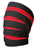 Harbinger Red Line 78-Inch Knee Wraps for Weightlifting | Color Black | Pair