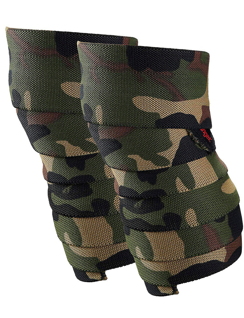 Harbinger Red Line 78-Inch Knee Wraps for Weightlifting | Color Camo | Pair