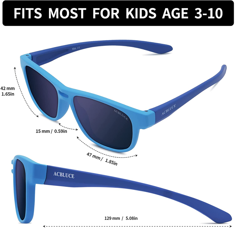 ACBLUCE | Sunglasses For Children | TPEE Unbreakable Frame