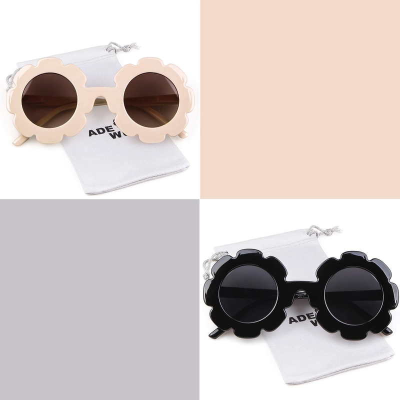 ADEWU Kids Sunglasses | Pretty Glasses With Round Flowers