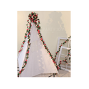 PARTY JOY 5 Artificial Fake Rose Vine Flower Garlands | Pink Ivy Hanging Baskets| Wedding Arch | Garden Background Decoration