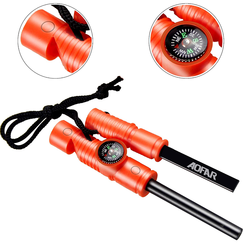 AOFAR Military Compass and Lensatic Sighting Fire Starter | Distance Calculator kit