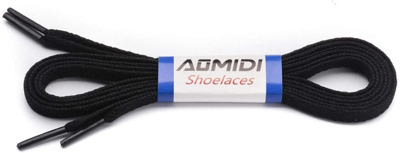 AOMIDI Flat Shoelaces 5/16" | 2 Pair | For Sneakers and Converse Shoelaces