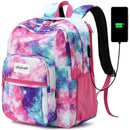 Abshoo Classical Basic Travel Backpack For School | USB Galaxy Rose Red