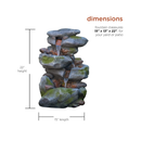 Alpine Corporation WIN582 Tall Outdoor Waterfall Fountain |With LED Lights