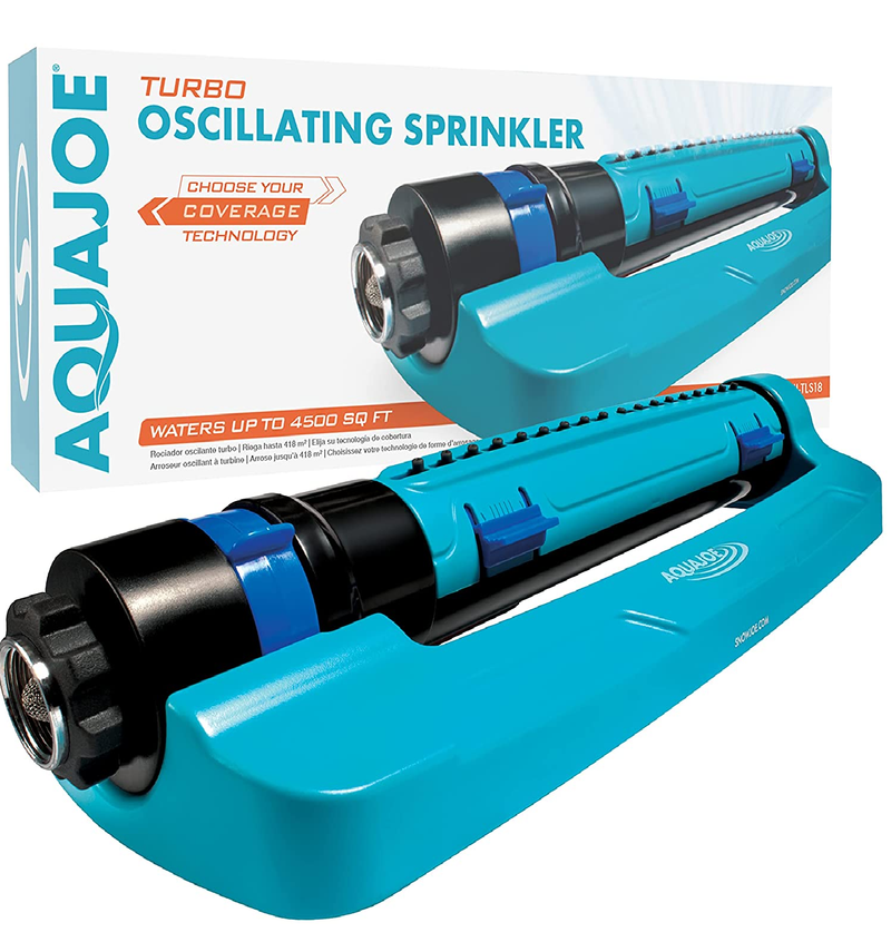 Aqua Joe SJI-TLS18 Turbo Oscillating Lawn Sprinkler