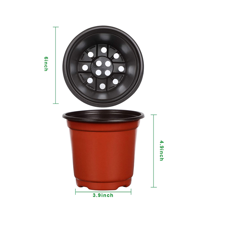 Augshy 110 6" Plastic Nursery Pots| Seed Starting Pots