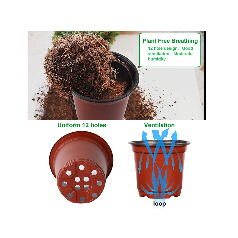 Augshy 110 6" Plastic Nursery Pots| Seed Starting Pots