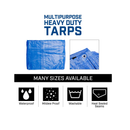 B-Air Grizzly Tarps - Large Multi-Purpose Waterproof Tarp Poly Cover - 5 Mil Thick Blue