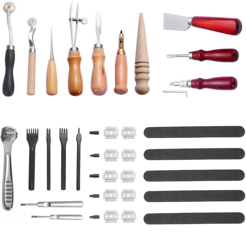 BANYOUR 29 Piece Leather Hand Tool Kit for Hand Sewing