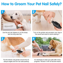BDJ Dog Nail Grinder with 2 LED Lights 3 Speed Rechargeable Electric Nail Clipper