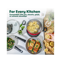 BELLA 12-Piece Cooking Baking and Storage Cookware Set| Color Red