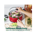 BELLA 12-Piece Cooking Baking and Storage Cookware Set| Color Red