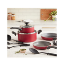 BELLA 12-Piece Cooking Baking and Storage Cookware Set| Color Red