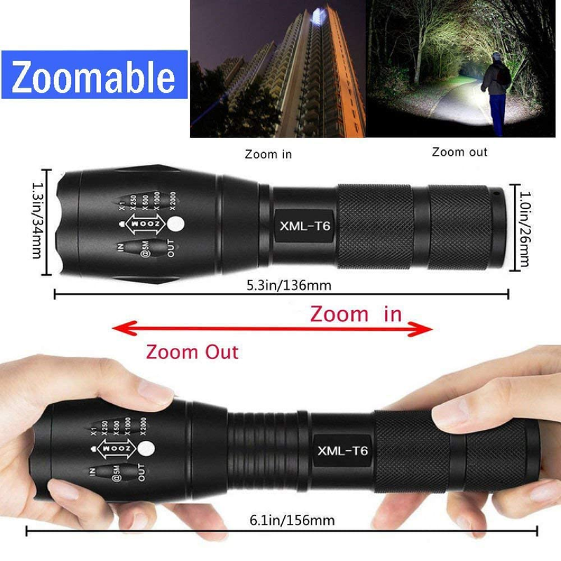 Special Forces Powerful Flashlight, LED Torch Battery Powered, Super Bright Tactical Torch, Hand Flashlight, Waterproof Small Mini Torch, Lightweight