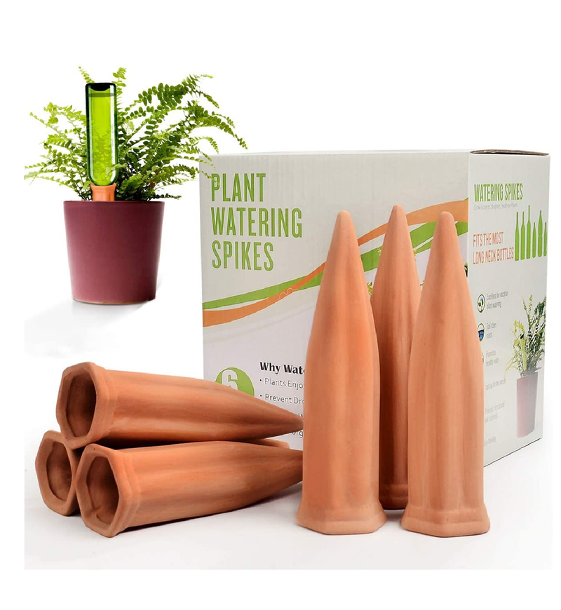 B SEPOR | Set Of 6 Terracotta Self Watering Spikes For Plants