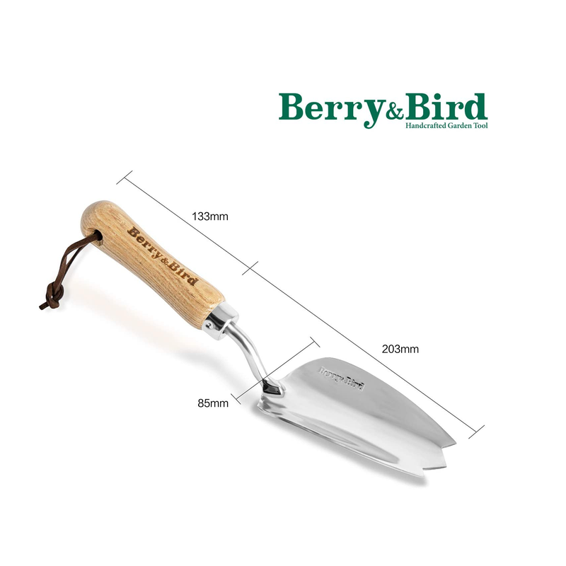 Berry&Bird Garden Hand Trowel | Heavy Duty Stainless Steel Small Flower Shovel