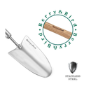 Berry&Bird Stainless Steel Border Hand Trowel | Long Handled Garden Shovel