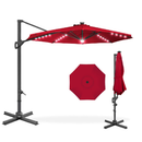 Best Choice Products 10ft Solar LED Cantilever Patio Umbrella 360-Degree Rotation