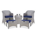 Best Choice Products 5-Piece Outdoor Patio Furniture Set No Assembly Required Wicker Conversation Bistro Storage Table for Backyard