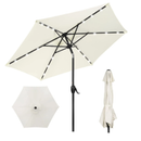 Best Choice Products 7.5ft Outdoor Solar Market  Umbrella for Deck Pool w/Tilt Crank LED Lights