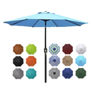 Blissun 9' Outdoor Aluminum Patio Umbrella Market Striped