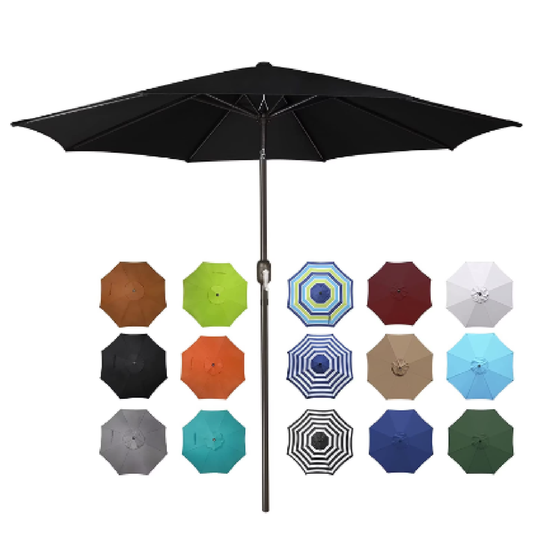 blissun patio umbrella Blissun 9' Outdoor Aluminum Patio Umbrella Market Striped