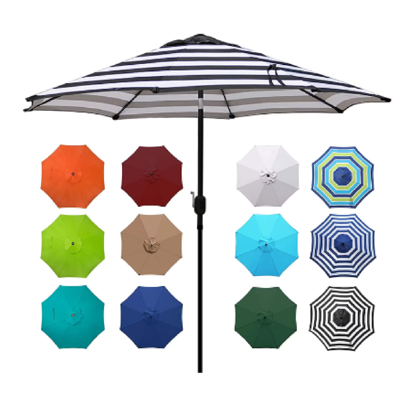 blissun 9 patio umbrella Blissun 9' Outdoor Aluminum Patio Umbrella Market Striped