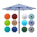 Blissun 9' Outdoor Aluminum Patio Umbrella Market Striped