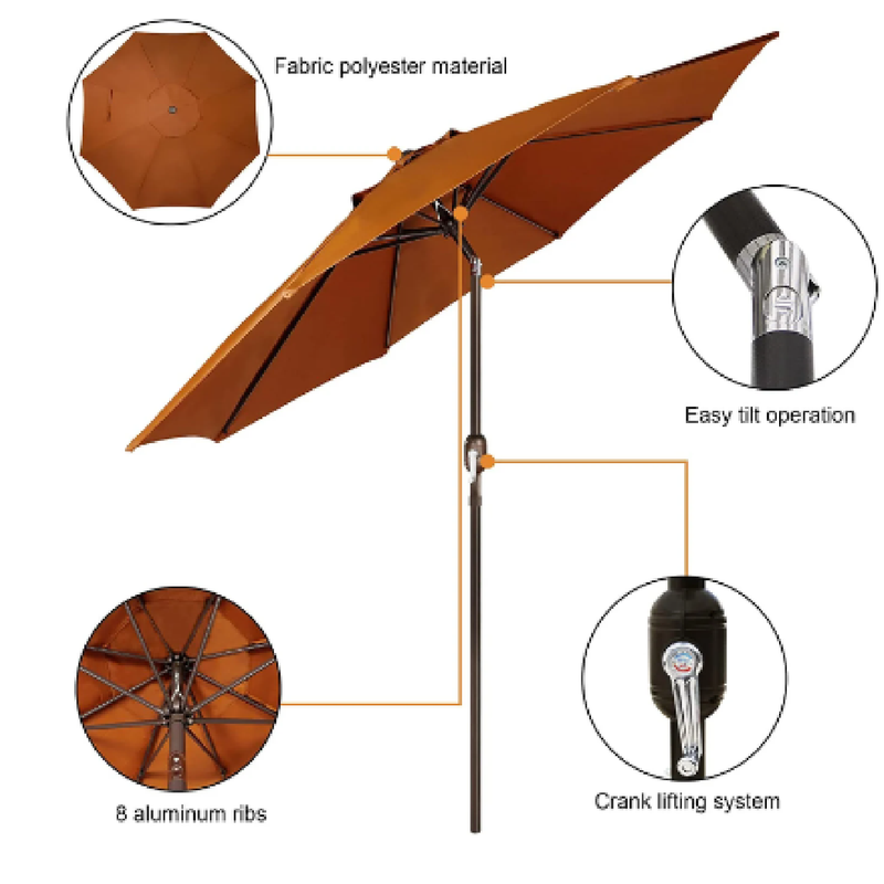 blissun 9' outdoor aluminum patio umbrella Blissun 9' Outdoor Aluminum Patio Umbrella Market Striped