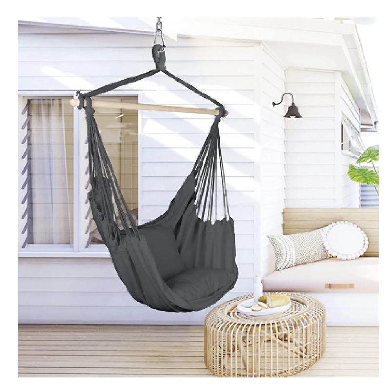Blissun Hanging Hammock Hanging Swing With Two Cushions