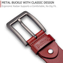 Buffway - Men's Belt Heavy Duty Italian Leather | Width 1.5" | Color Rio Red
