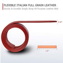 Buffway - Men's Belt Heavy Duty Italian Leather | Width 1.5" | Color Rio Red