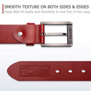 Buffway - Men's Belt Heavy Duty Italian Leather | Width 1.5" | Color Rio Red