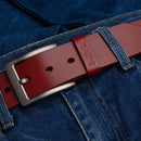 Buffway - Men's Belt Heavy Duty Italian Leather | Width 1.5" | Color Rio Red