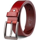 Buffway - Men's Belt Heavy Duty Italian Leather | Width 1.5" | Color Rio Red