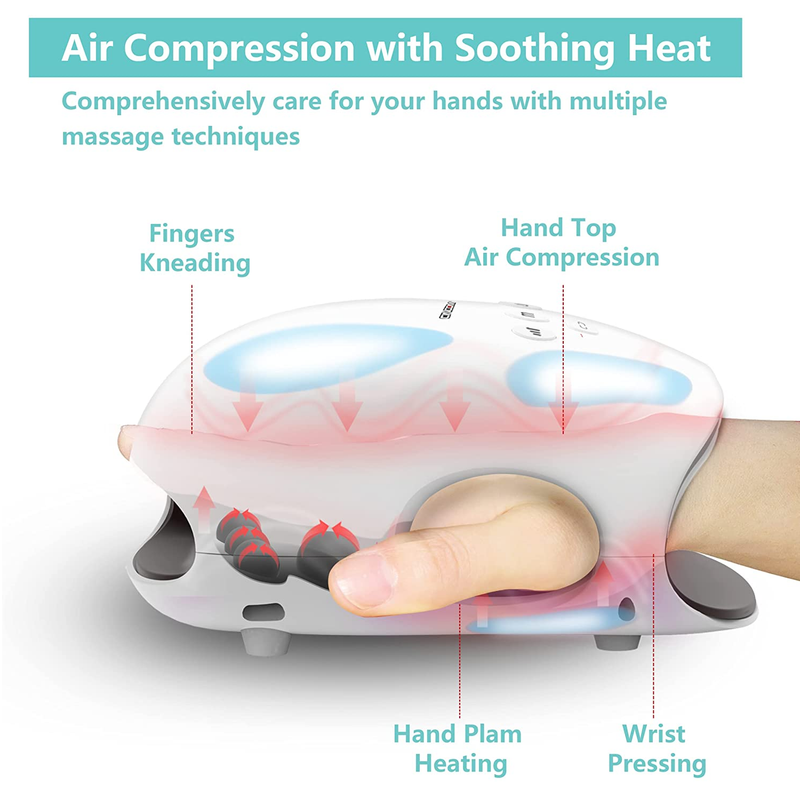 CINCOM Cordless Hand Massager with Heat and Compression for Arthritis