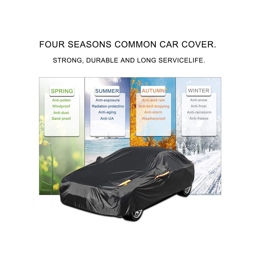 COLOR RAIN TIME Full Car Covers for Sedan All Weather Waterproof Heavy