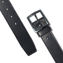 Carhartt Men's Signature Casual Belt | Bridle Leather Heat Creased Belt (Black With Matte Gunmetal Finish)