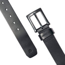 Carhartt Men's Signature Casual Belt | Burnished Leather Box Buckle Belt (Black With Gunmetal Finish)
