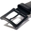 Carhartt Men's Signature Casual Belt | Burnished Leather Box Buckle Belt (Black With Gunmetal Finish)