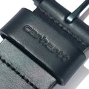 Carhartt Men's Signature Casual Belt | Burnished Leather Box Buckle Belt (Black With Gunmetal Finish)