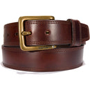 Carhartt Men's Signature Casual Belt | Leather Engraved Buckle Belt (Brown With Oeb Finish)