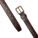 Carhartt Men's Signature Casual Belt | Leather Engraved Buckle Belt (Brown With Oeb Finish)