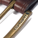Carhartt Men's Signature Casual Belt | Leather Engraved Buckle Belt (Brown With Oeb Finish)
