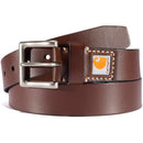 Carhartt Men's Signature Casual Belt | Saddle Leather Belt (Brown With Nickel Roller Finish)
