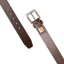 Carhartt Men's Signature Casual Belt | Saddle Leather Belt (Brown With Nickel Roller Finish)