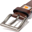 Carhartt Men's Signature Casual Belt | Saddle Leather Belt (Brown With Nickel Roller Finish)