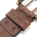Carhartt Men's Signature Casual Belt | Saddle Leather Double Prong Perforated Belt (Brown With Oeb Finish)